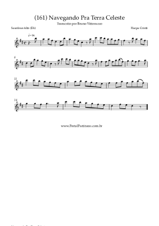 Harpa Cristã (161) Navegando Pra Terra Celeste score for Alto Saxophone