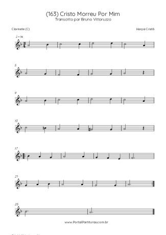 Harpa Cristã (163) Cristo Morreu Por Mim score for Clarinet (C)