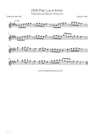 Harpa Cristã (164) Paz Luz E Amor score for Alto Saxophone