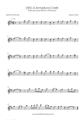 Harpa Cristã (165) A Armadura Cristã score for Alto Saxophone