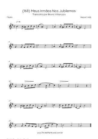 Harpa Cristã (168) Meus Irmãos Nos Jubilemos score for Flute