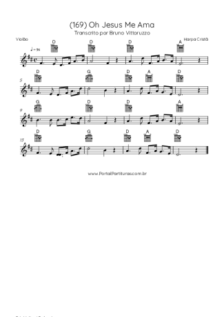 Harpa Cristã (169) Oh Jesus Me Ama score for Acoustic Guitar