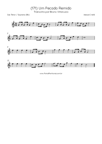 Harpa Cristã (171) Um Pecado Remido score for Tenor Saxophone Soprano (Bb)