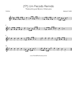 Harpa Cristã (171) Um Pecado Remido score for Violin
