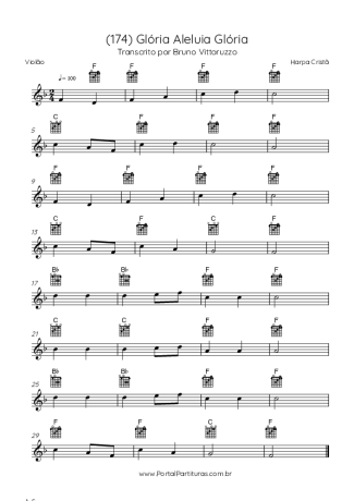 Harpa Cristã (174) Glória Aleluia Glória score for Acoustic Guitar
