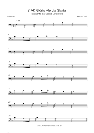 Harpa Cristã (174) Glória Aleluia Glória score for Cello