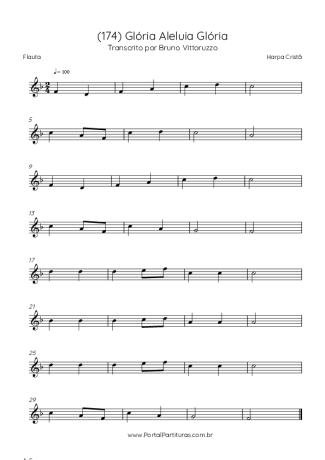 Harpa Cristã (174) Glória Aleluia Glória score for Flute