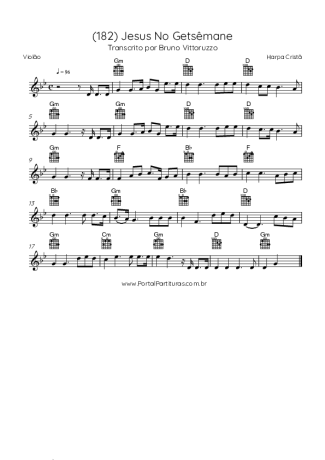 Harpa Cristã (182) Jesus No Getsêmane score for Acoustic Guitar