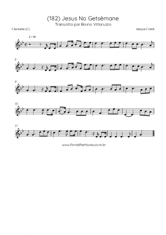 Harpa Cristã (182) Jesus No Getsêmane score for Clarinet (C)