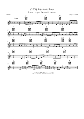 Harpa Cristã (183) Ressuscitou score for Acoustic Guitar