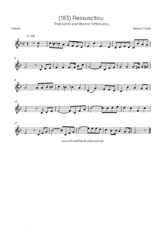 Harpa Cristã (183) Ressuscitou score for Flute