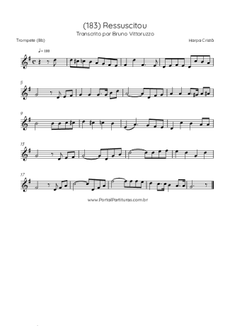 Harpa Cristã (183) Ressuscitou score for Trumpet