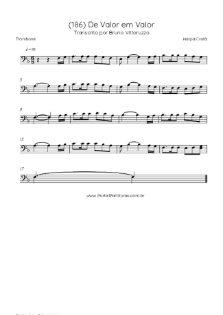 Harpa Cristã (186) De Valor Em Valor score for Trombone
