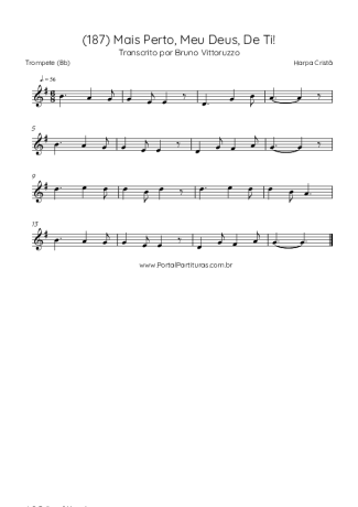 Harpa Cristã (187) Mais Perto Meu Deus De Ti score for Trumpet