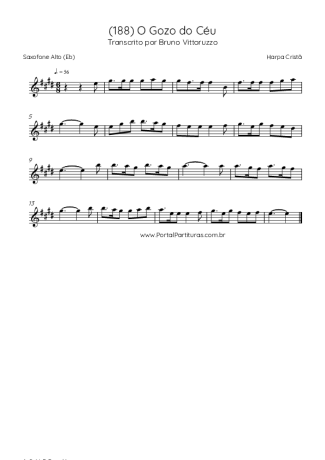 Harpa Cristã (188) O Gozo Do Céu score for Alto Saxophone