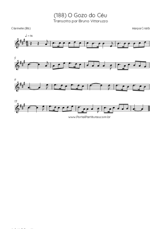 Harpa Cristã (188) O Gozo Do Céu score for Clarinet (Bb)