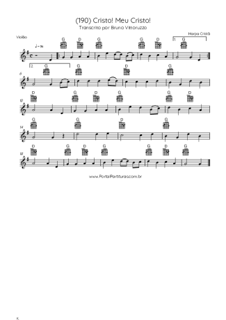 Harpa Cristã (190) Cristo! Meu Cristo! score for Acoustic Guitar