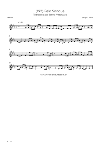Harpa Cristã (192) Pelo Sangue score for Flute