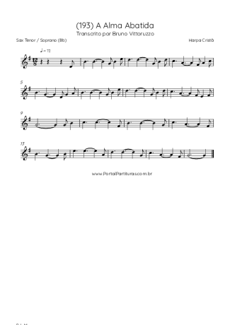 Harpa Cristã (193) A Alma Abatida score for Tenor Saxophone Soprano (Bb)