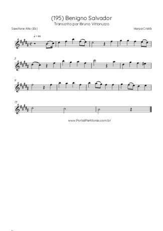 Harpa Cristã (195) Benigno Salvador score for Alto Saxophone