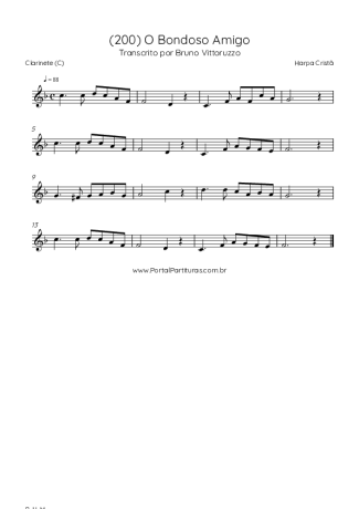 Harpa Cristã (200) O Bondoso Amigo score for Clarinet (C)