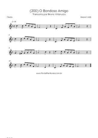 Harpa Cristã (200) O Bondoso Amigo score for Flute