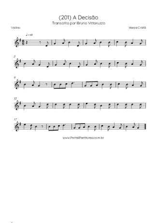 Harpa Cristã (201) A Decisão score for Violin
