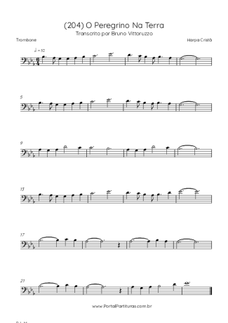 Harpa Cristã (204) O Peregrino Na Terra score for Trombone