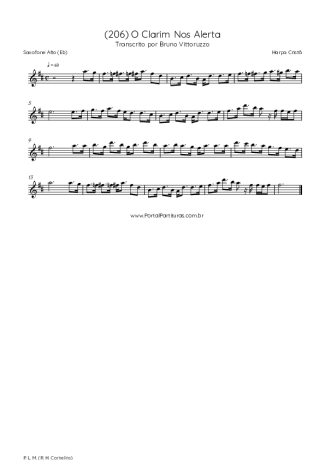 Harpa Cristã (206) O Clarim Nos Alerta score for Alto Saxophone