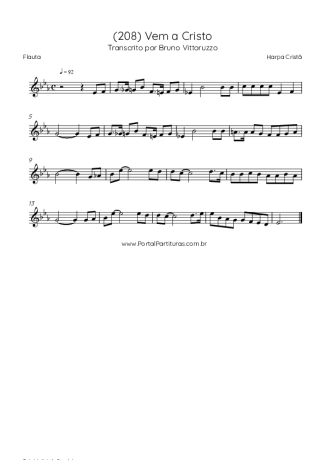 Harpa Cristã (208) Vem A Cristo score for Flute