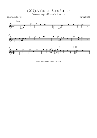Harpa Cristã (209) A Voz Do Bom Pastor score for Alto Saxophone