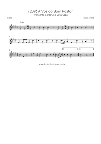 Harpa Cristã (209) A Voz Do Bom Pastor score for Harmonica