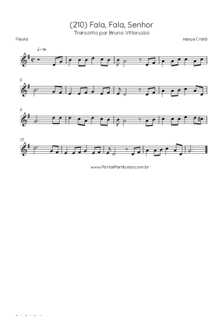 Harpa Cristã (210) Fala Fala Senhor score for Flute