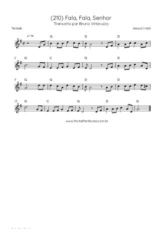 Harpa Cristã (210) Fala Fala Senhor score for Keyboard
