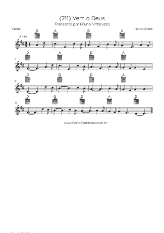 Harpa Cristã (211) Vem A Deus score for Acoustic Guitar