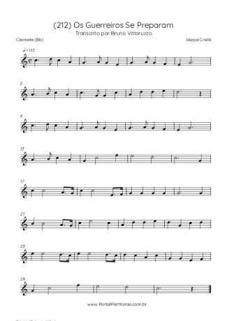 Harpa Cristã (212) Os Guerreiros Se Preparam score for Clarinet (Bb)