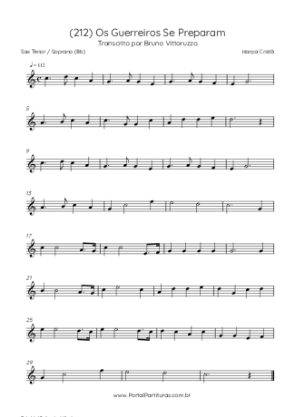 Harpa Cristã (212) Os Guerreiros Se Preparam score for Tenor Saxophone Soprano (Bb)