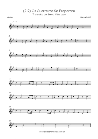 Harpa Cristã (212) Os Guerreiros Se Preparam score for Violin