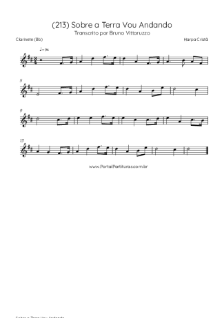 Harpa Cristã (213) Sobre A Terra Vou Andando score for Clarinet (Bb)