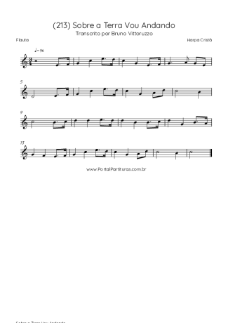 Harpa Cristã (213) Sobre A Terra Vou Andando score for Flute