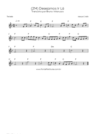 Harpa Cristã (214) Desejamos Ir Lá score for Keyboard