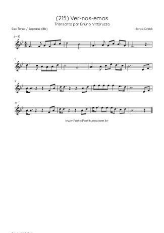 Harpa Cristã (215) Ver-nos-emos score for Tenor Saxophone Soprano (Bb)