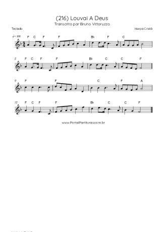 Harpa Cristã (216) Louvai A Deus score for Keyboard