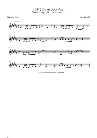 Harpa Cristã (217) Ouve Sua Voz score for Clarinet (Bb)