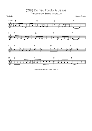 Harpa Cristã (218) Dá Teu Fardo A Jesus score for Keyboard