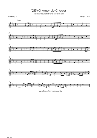 Harpa Cristã (219) O Amor Do Criador score for Clarinet (C)