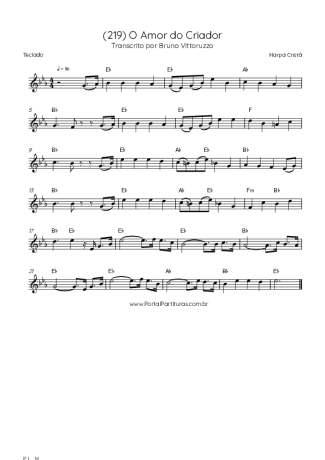 Harpa Cristã (219) O Amor Do Criador score for Keyboard