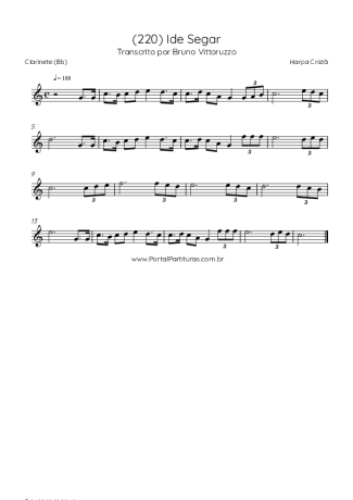 Harpa Cristã (220) Ide Segar score for Clarinet (Bb)