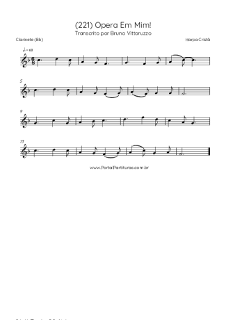 Harpa Cristã (221) Opera Em Mim! score for Clarinet (Bb)