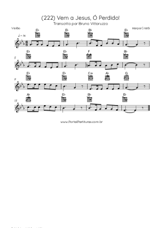 Harpa Cristã (222) Vem A Jesus Ó Perdido! score for Acoustic Guitar
